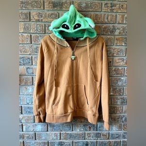 Star Wars Baby Yoda Juniors Medium The Child Character Costume Zip Hoodie